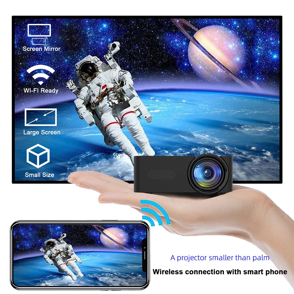 YT100 Home Mini Portable Mini Projector HD Home Wireless Mini Phone Projection - Image 3