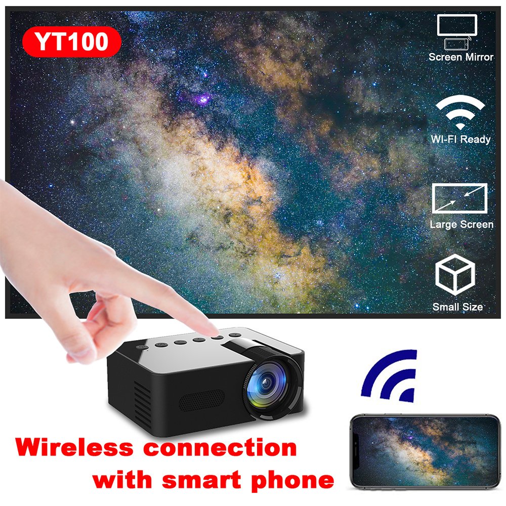YT100 Home Mini Portable Mini Projector HD Home Wireless Mini Phone Projection - Image 5